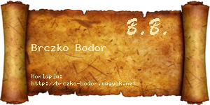 Brczko Bodor névjegykártya